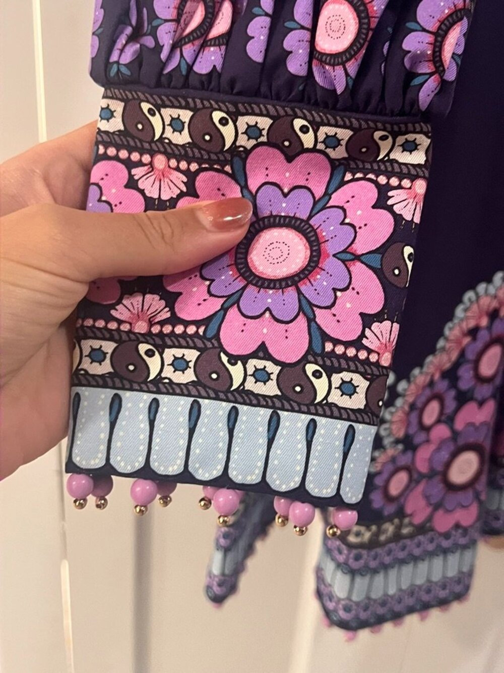 Zimmermann Dark Purple Dress with Pink Floral Design - Picture 12 of 13